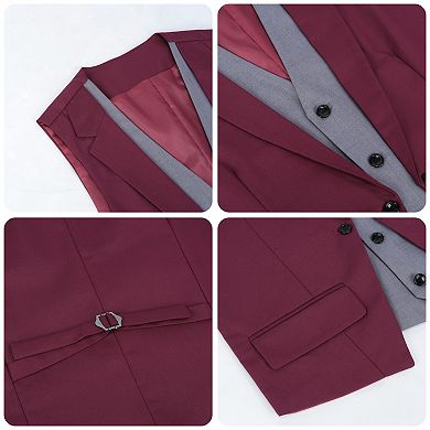 Men's Slim Fashion Vest Stitching Suit Collar Business Vest