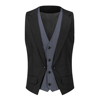 Men's Slim Fashion Vest Stitching Suit Collar Business Vest