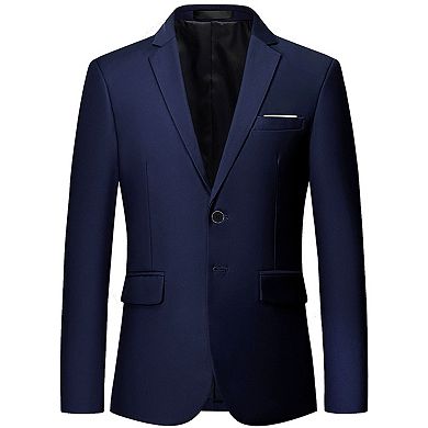 Men's Notch Lapel Two-Button Business Suit Jacket