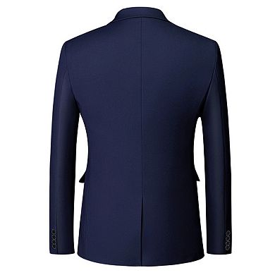 Men's Notch Lapel Two-Button Business Suit Jacket