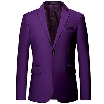 Men's Notch Lapel Two-Button Business Suit Jacket