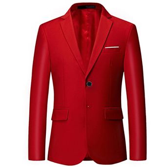 Men's Notch Lapel Two-Button Business Suit Jacket