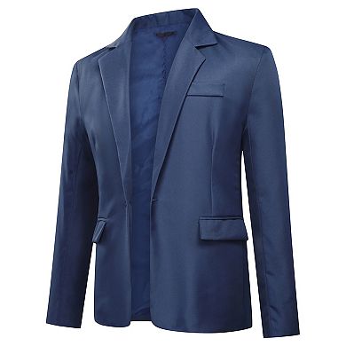 Men's Basic Solid Color Notch Lapel Single Button Suit Jacket