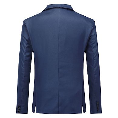Men's Basic Solid Color Notch Lapel Single Button Suit Jacket