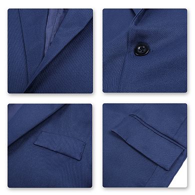 Men's Basic Solid Color Notch Lapel Single Button Suit Jacket