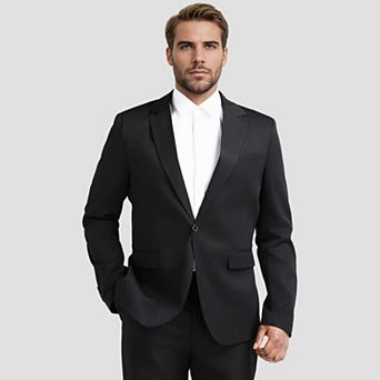 Men's Basic Solid Color Notch Lapel Single Button Suit Jacket