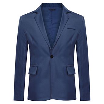 Men's Basic Solid Color Notch Lapel Single Button Suit Jacket