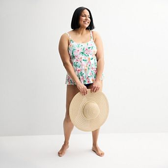 Women's Bal Harbour High Low Double Tier Fauxkini Swim Top