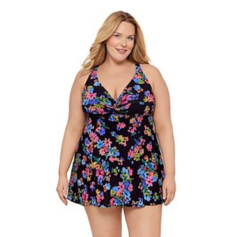 Plus Size Bal Harbour Twist Front Swimdress