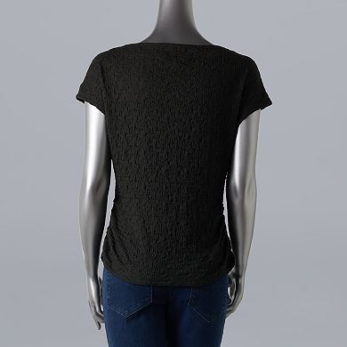 Women's Simply Vera Vera Wang Side Ruched Pucker T-Shirt