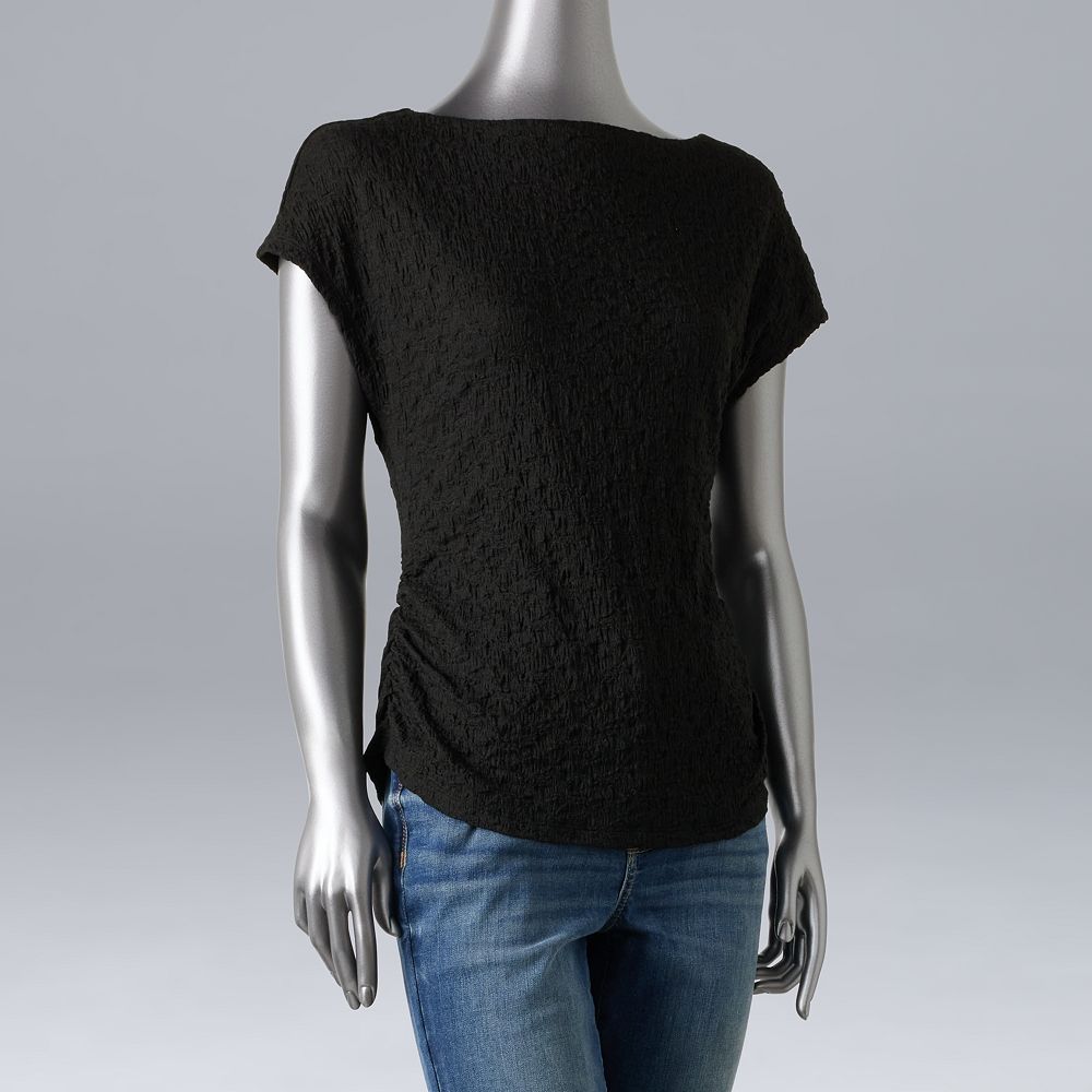 Women's Simply Vera Vera Wang Side Ruched Pucker T-Shirt