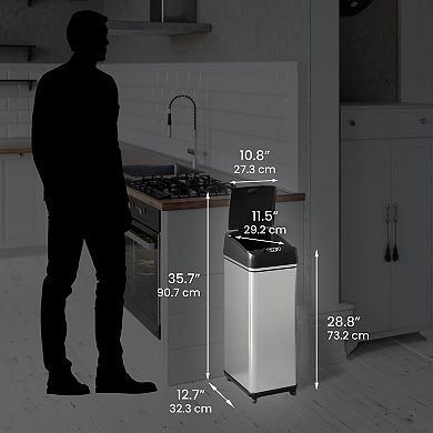 iTouchless 13-gallon Touch-Free Sensor Wheeled Trash Can