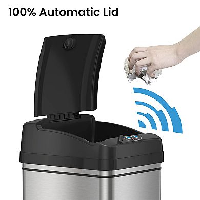 iTouchless 13-Gallon Automatic Sensor Trash Can with Dog-Proof Lid