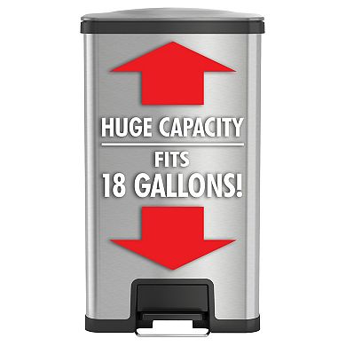 iTouchless 18-Gallon AirStep Pedal Kitchen Trash Can