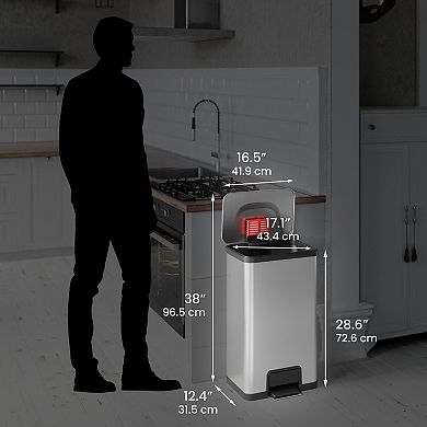 iTouchless 18-Gallon AirStep Pedal Kitchen Trash Can