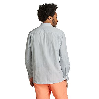 Eddie Bauer Men's Guide UPF 2.0 Long-Sleeve Shirt, Dusted Indigo