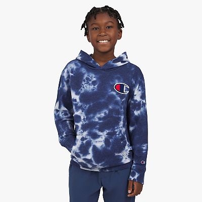 Hooded Pullover Champion Blue Tie Dye Hoodie Unisex Champion Tie