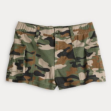 Juniors' Tinseltown Cargo Elastic Shorts
