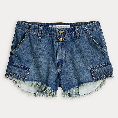 Juniors' Tinseltown Cargo Cut Off Shorts