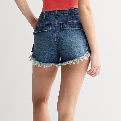 Juniors' Tinseltown Cargo Cut Off Shorts