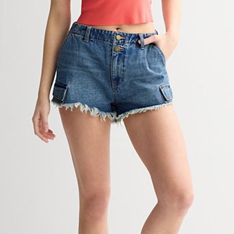 Juniors' Tinseltown Cargo Cut Off Shorts
