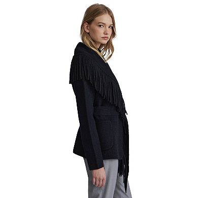 Women's NVLT Mink Eyelash Fringe Coatigan