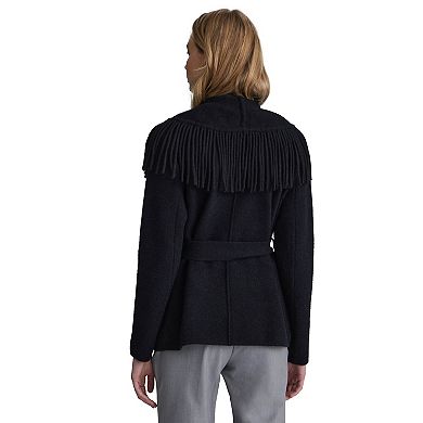 Women's NVLT Mink Eyelash Fringe Coatigan