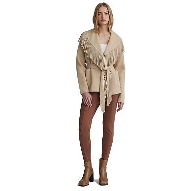 Women's NVLT Mink Eyelash Fringe Coatigan