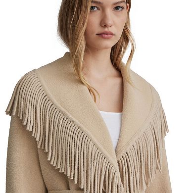 Women's NVLT Mink Eyelash Fringe Coatigan
