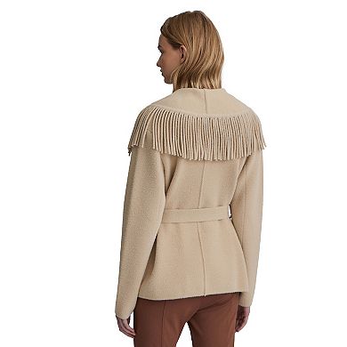 Women's NVLT Mink Eyelash Fringe Coatigan