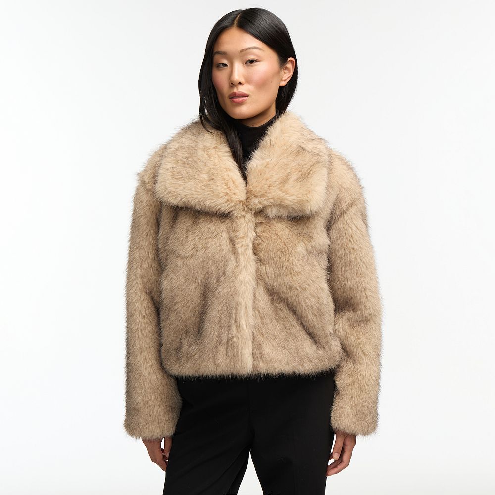 Womens Nvlt Luxurious Faux Fur Jacket