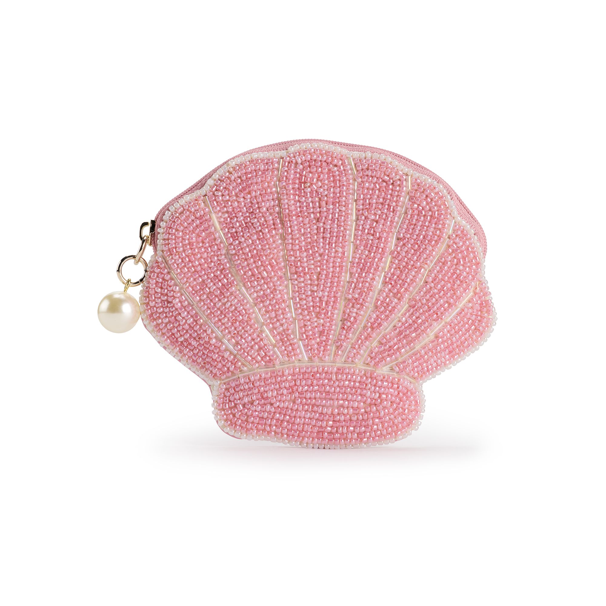 LC Lauren Conrad Beaded Shell Coin Pouch, Pink