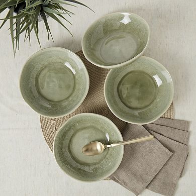 Mingle & Co. 4-Piece Hand-Spun Deep Plate Set