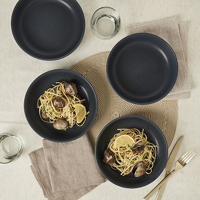 Mingle & Co. 4-Piece Hand-Spun Deep Plate Set