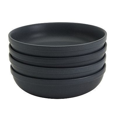 Mingle & Co. 4-Piece Hand-Spun Deep Plate Set