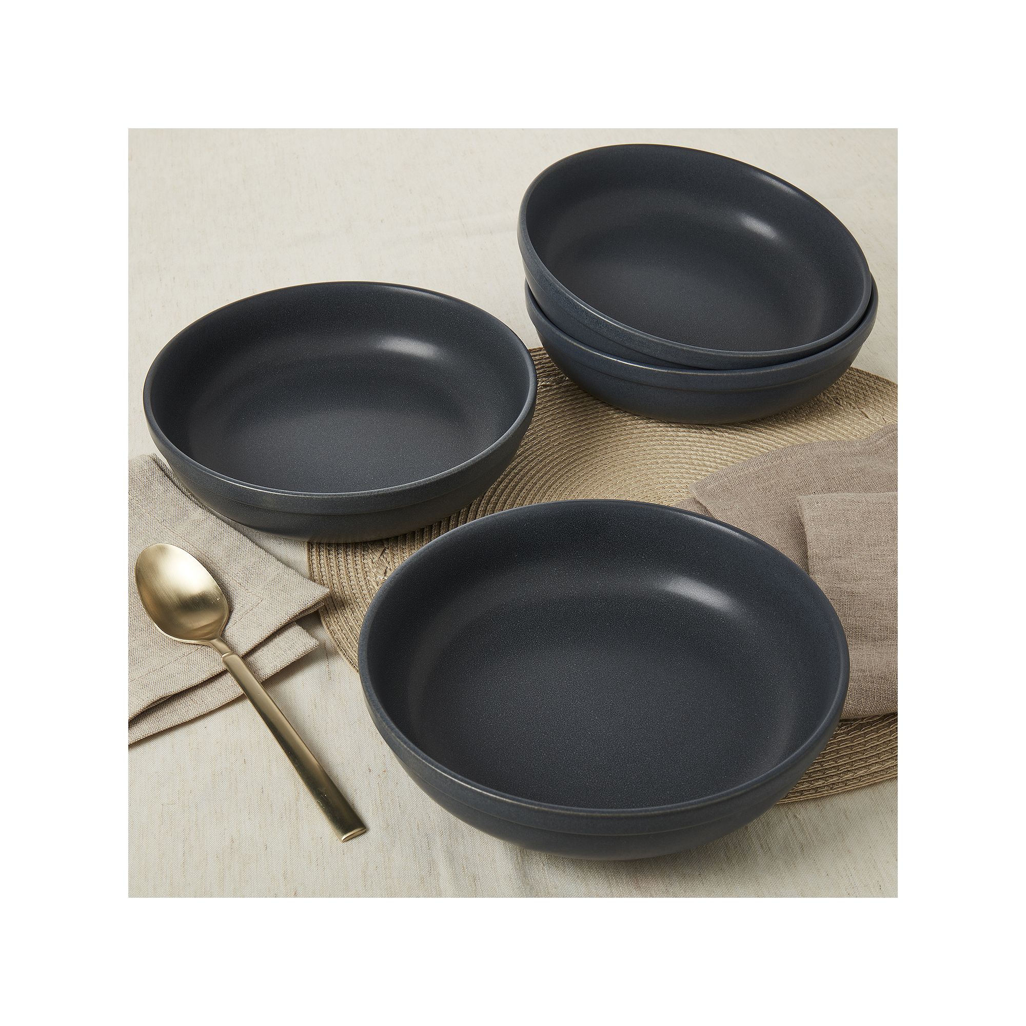 Mingle & Co. Artisan Deep Plate 4-piece Set, Blue
