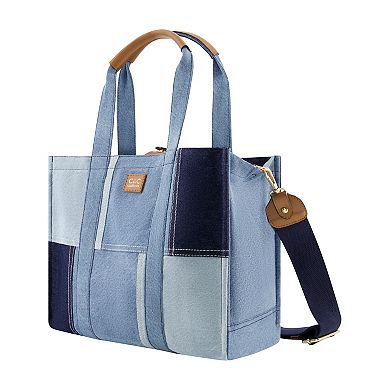 C&C California Denim Patchwork Tote Bag