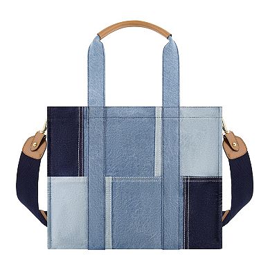 C&C California Denim Patchwork Tote Bag
