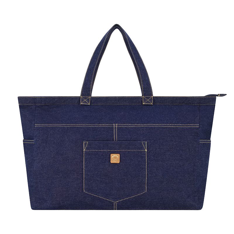 C&C California Multi Pocket Denim Tote Bag, Blue