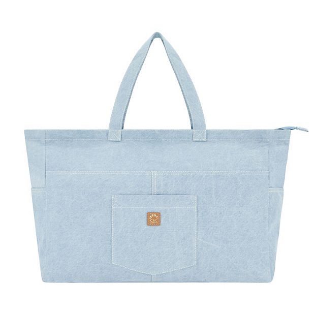 C&C California Blue Denim Tote Bag C & C California Women main image 3