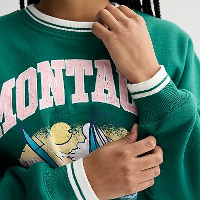 Girls 7-16 Limited Too Washed Ribbed Crewneck Pullover