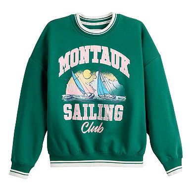 Girls 7-16 Limited Too Washed Ribbed Crewneck Pullover