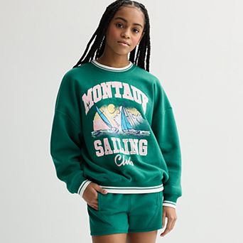 Girls 7-16 Limited Too Washed Ribbed Crewneck Pullover