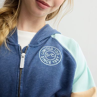Girls 7-16 Limited Too Washed Color Block Full Zip Hoodie