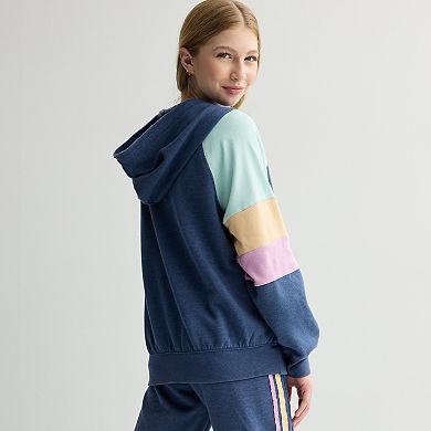 Girls 7-16 Limited Too Washed Color Block Full Zip Hoodie
