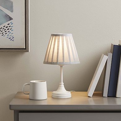 Metal Accent Lamp with Pleated Shade