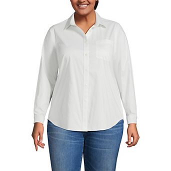 Plus Size Lands' End Cooling Button Front Shirt