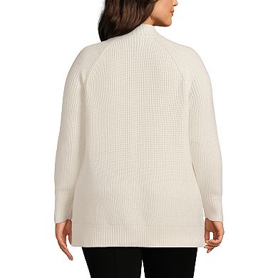 Plus Size Lands' End Drifter Shaker Easy Fit Mockneck Tunic Sweater