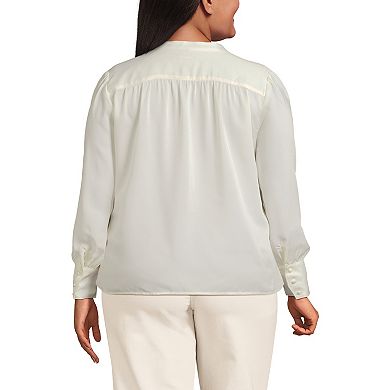Plus Size Lands' End Satin Popover Shirt