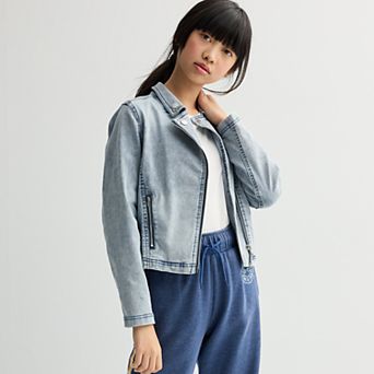 Girls 7-16 Limited Too Denim Moto Jacket